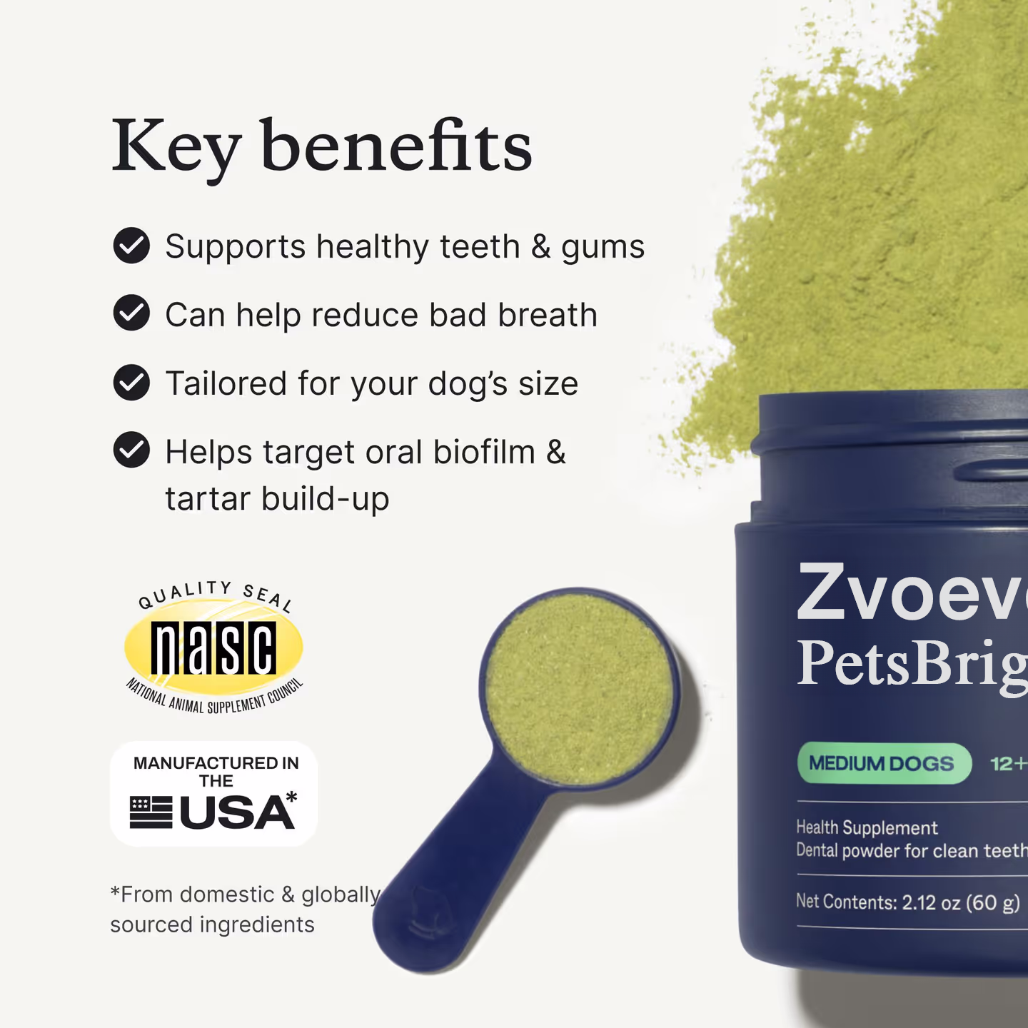 ✨ Zvoevo® PetsBright Advanced Dental Powder for Clean Teeth & Fresh Breath 🐕