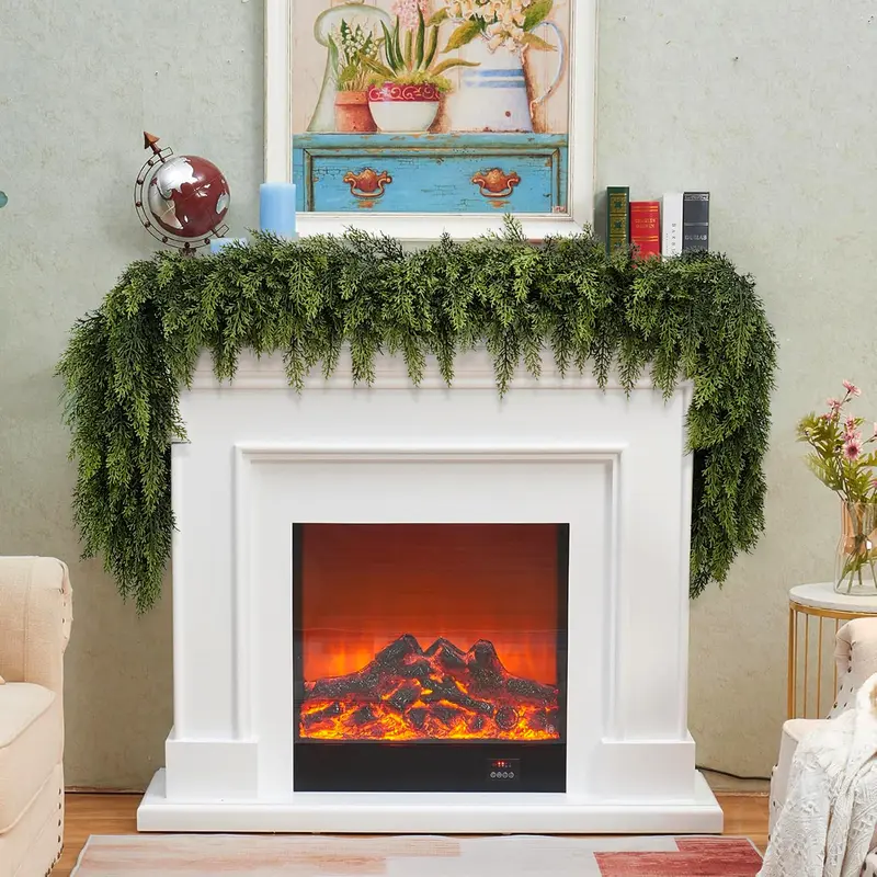 🎅 Artificial Cedar Garland 🎄 Green Pine Garland for Table, Mantel, Wall – Perfect for Indoor & Outdoor Christmas Decorations