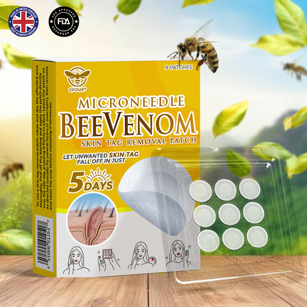 🐝✨ GFOUK® Bee Venom MicroNeedle Botanic Skin Tag Removal Patch 🇬🇧 Made in the UK