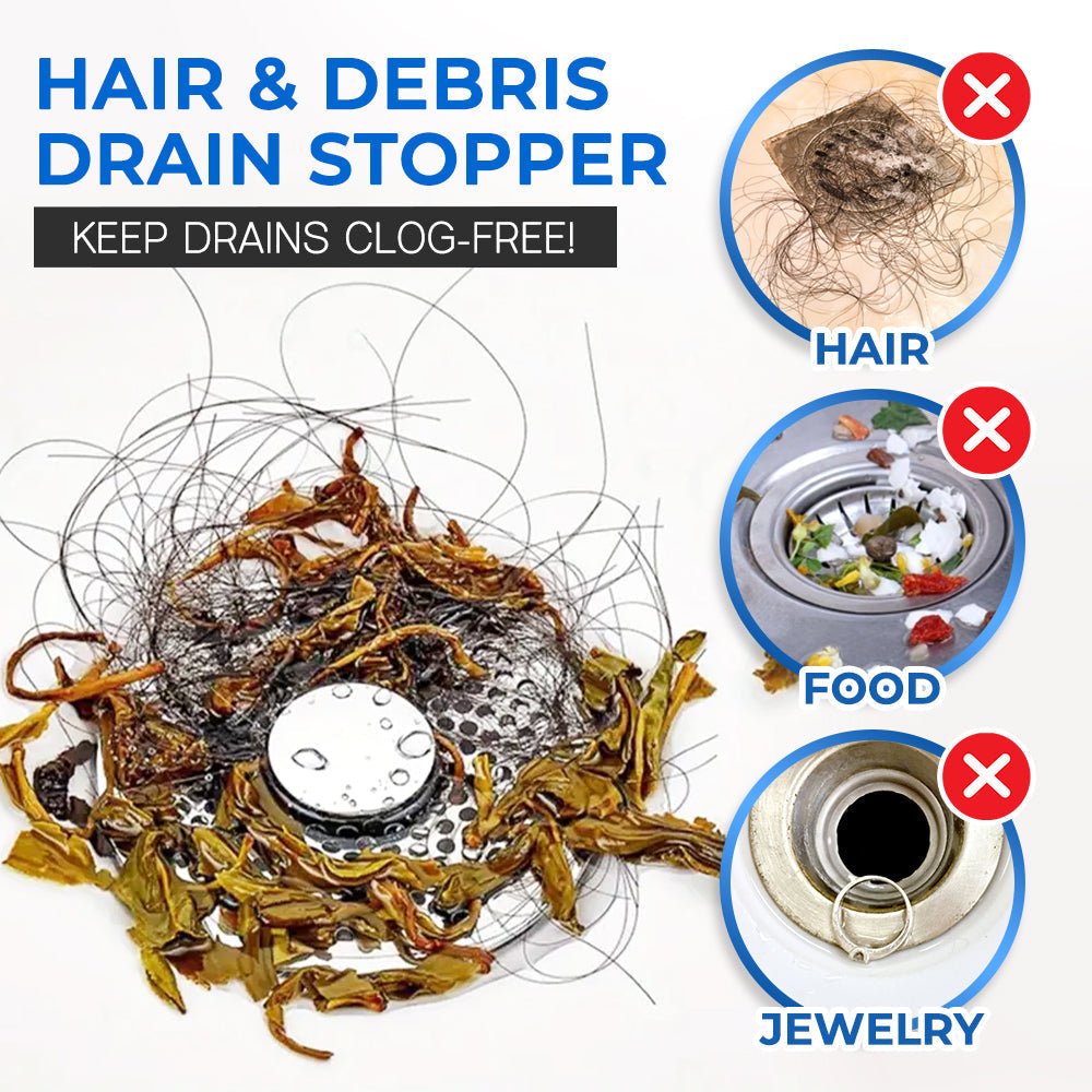 Muvolantia Stainless Steel Washing Basin Anti-Clogging Anti-odor Pop-up Drain Stopper & Hair Catcher