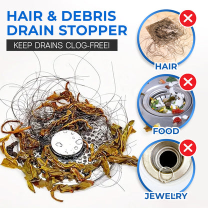 Muvolantia Stainless Steel Washing Basin Anti-Clogging Anti-odor Pop-up Drain Stopper & Hair Catcher