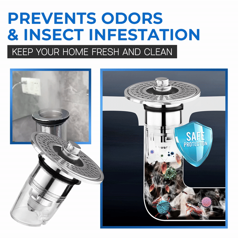 Muvolantia Stainless Steel Washing Basin Anti-Clogging Anti-odor Pop-up Drain Stopper & Hair Catcher