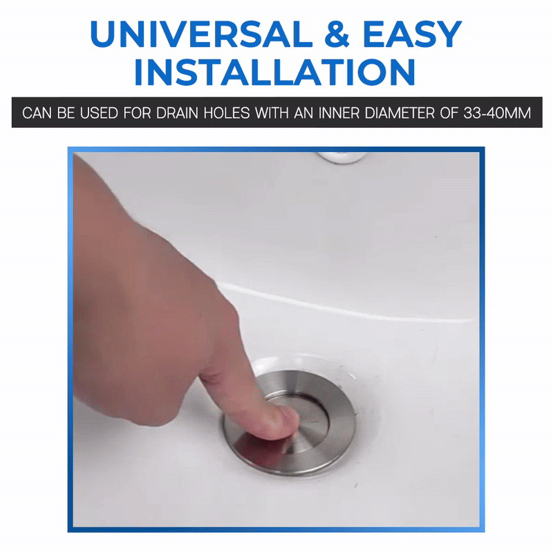Muvolantia Stainless Steel Washing Basin Anti-Clogging Anti-odor Pop-up Drain Stopper & Hair Catcher