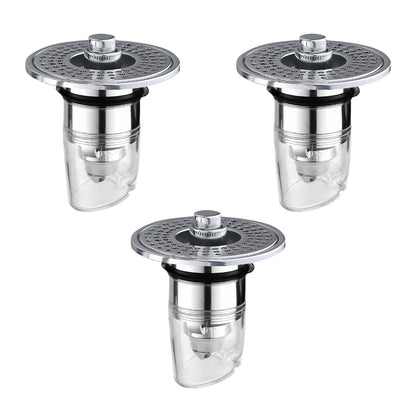 Muvolantia Stainless Steel Washing Basin Anti-Clogging Anti-odor Pop-up Drain Stopper & Hair Catcher